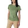 Koszulka damska Columbia Bluebird Canyon Short Sleeve Crew - Sage Leaf Popflorid Jaquard