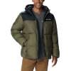 Men's Columbia Puffect Hooded Jacket-Stone Green Black