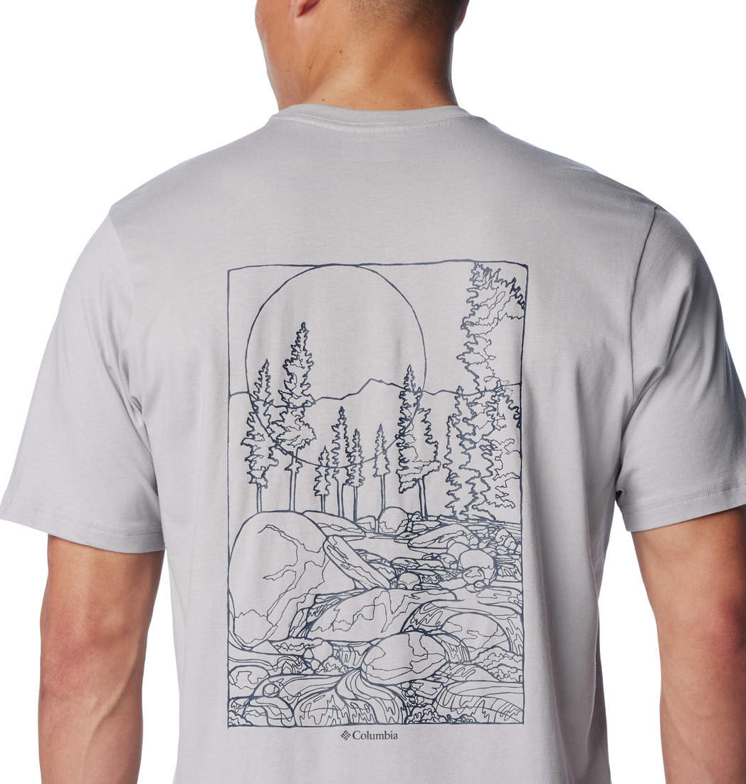 Men s Columbia Rockaway River Back Graphic SS Tee Columbia Grey Heather Rocky Road Sklep internetowy Polstor.pl