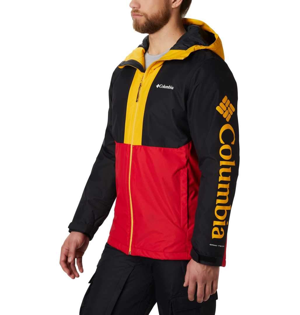 red and black columbia jacket