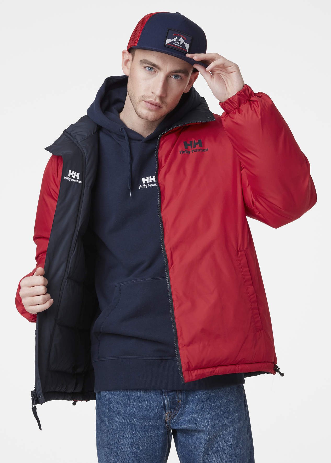 Helly Hansen reversible puffer jacket in blue