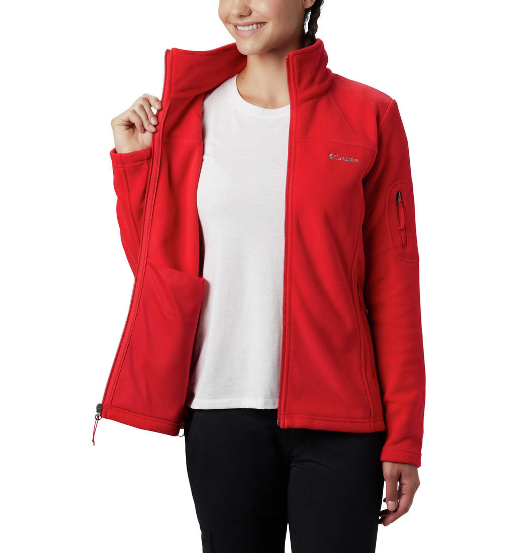 Womens red columbia fleece jacket discount