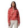 Women's Columbia Helvetia II Printed Cropped Half Snap - Poppy Red Retro